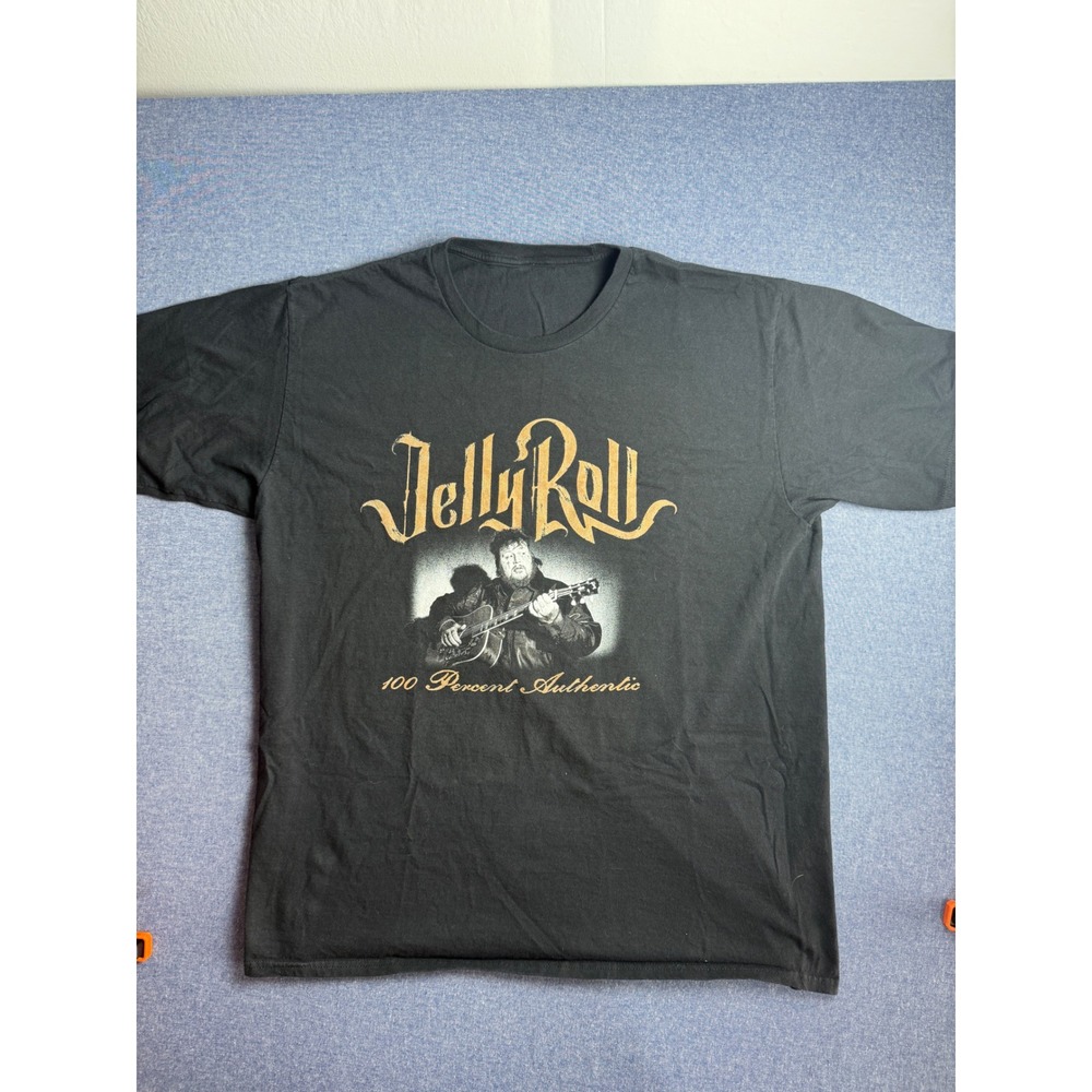 Jelly Roll 100 Percent Authentic Graphic T-Shirt Mens Black Short Sleeve Large